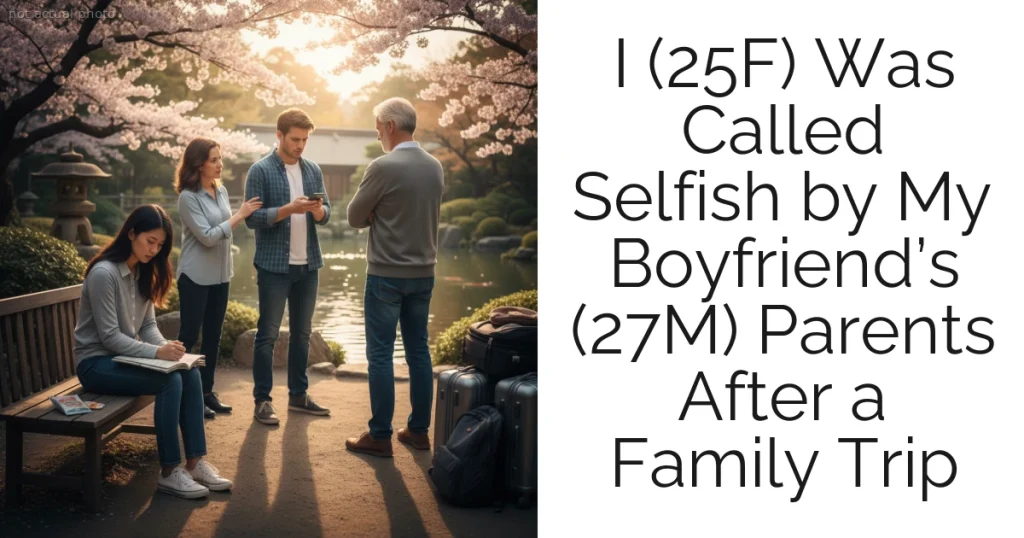 I (25F) Was Called Selfish by My Boyfriend’s (27M) Parents After a Family Trip