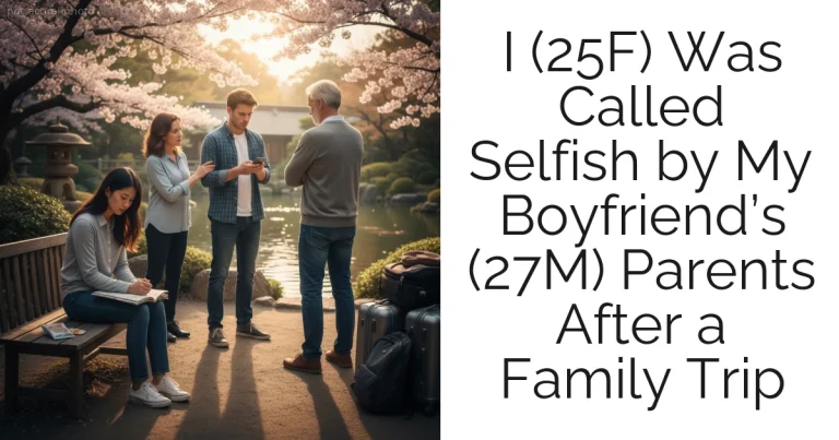 I (25F) Was Called Selfish by My Boyfriend’s (27M) Parents After a Family Trip