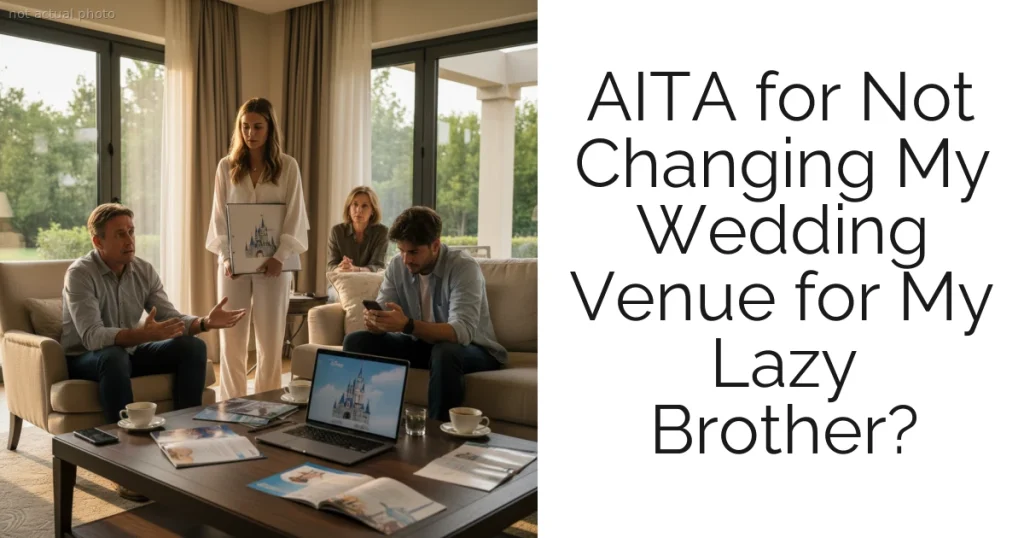 AITA for Not Changing My Wedding Venue for My Lazy Brother?