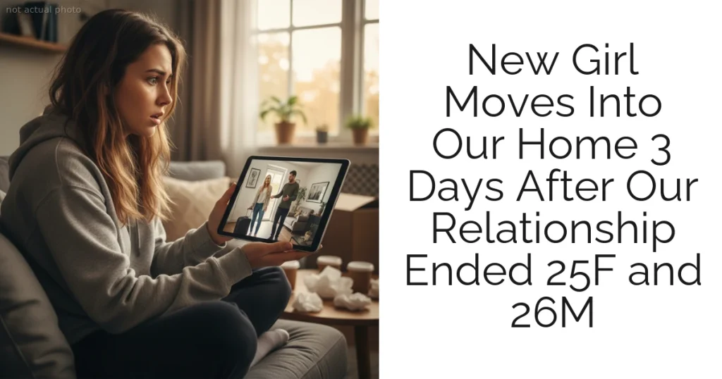 New Girl Moves Into Our Home 3 Days After Our Relationship Ended 25F and 26M