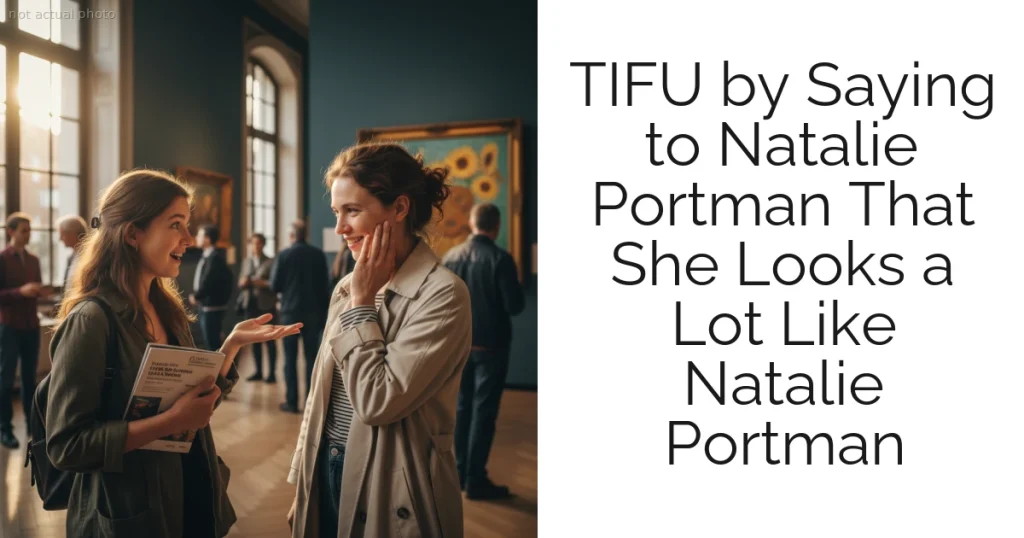 TIFU by Saying to Natalie Portman That She Looks a Lot Like Natalie Portman