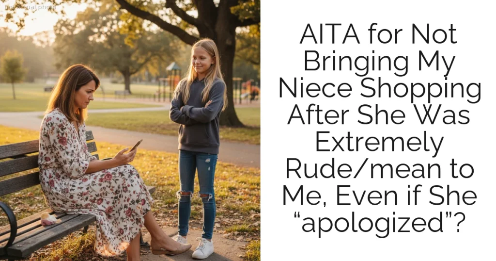 AITA for Not Bringing My Niece Shopping After She Was Extremely Rude/mean to Me, Even if She “apologized”?