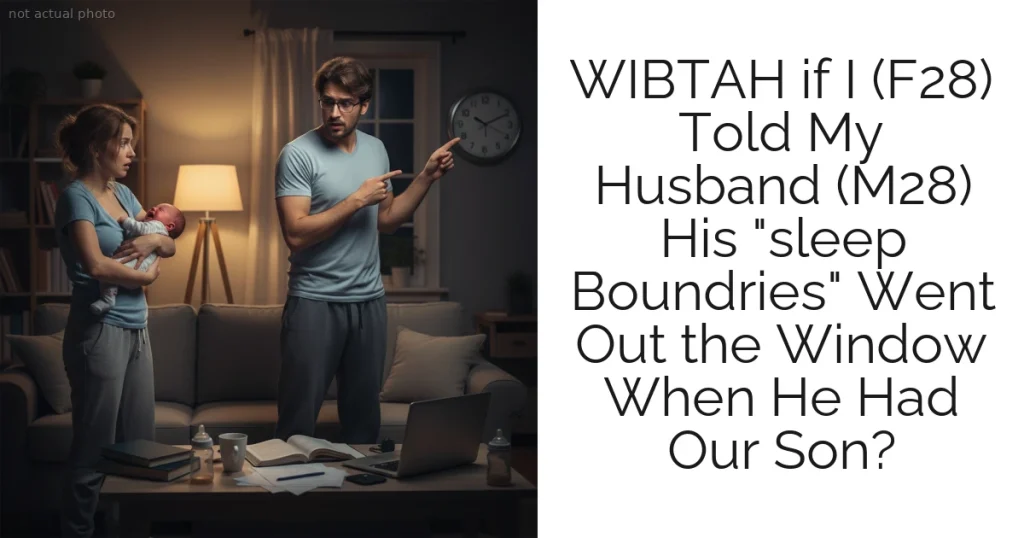 WIBTAH if I (F28) Told My Husband (M28) His "sleep Boundries" Went Out the Window When He Had Our Son?