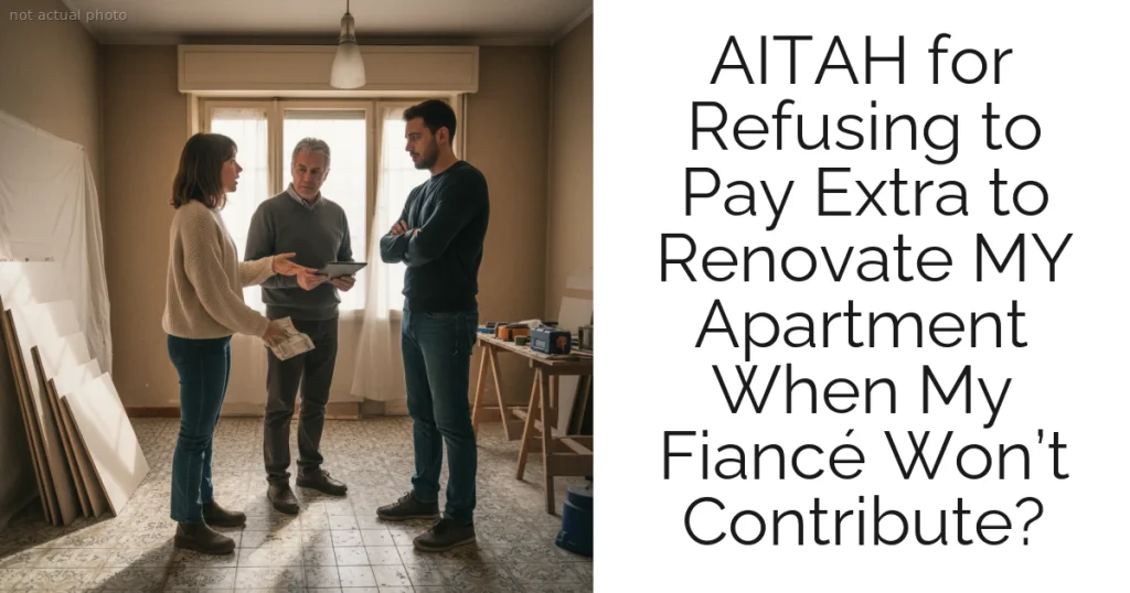 AITAH for Refusing to Pay Extra to Renovate MY Apartment When My Fiancé Won’t Contribute?