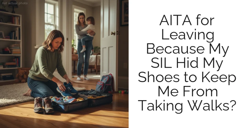 AITA for Leaving Because My SIL Hid My Shoes to Keep Me From Taking Walks?