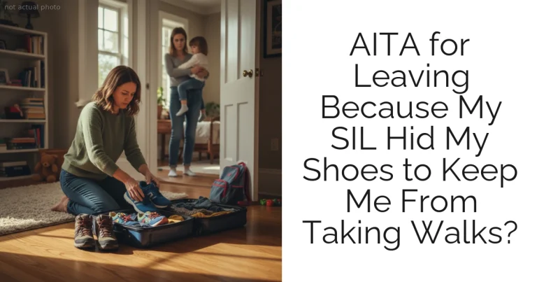 AITA for Leaving Because My SIL Hid My Shoes to Keep Me From Taking Walks?