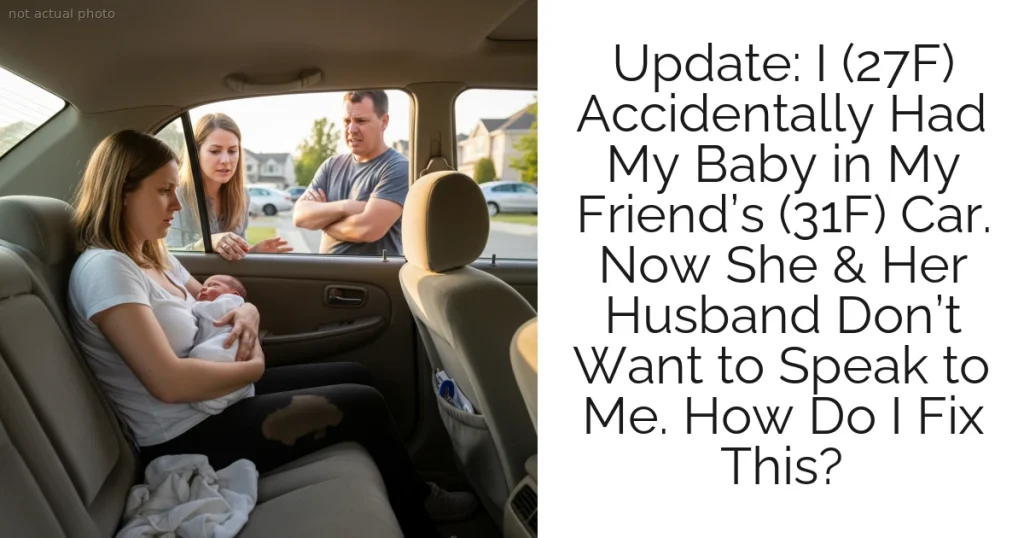 Update: I (27F) Accidentally Had My Baby in My Friend’s (31F) Car. Now She & Her Husband Don’t Want to Speak to Me. How Do I Fix This?