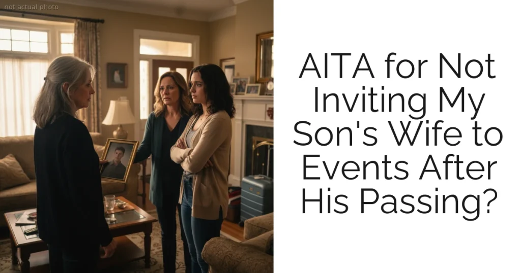 AITA for Not Inviting My Son's Wife to Events After His Passing?