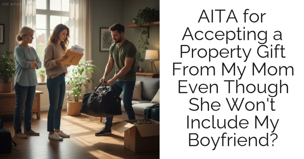 AITA for Accepting a Property Gift From My Mom Even Though She Won't Include My Boyfriend?