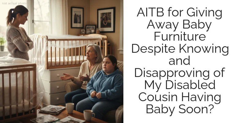 AITB for Giving Away Baby Furniture Despite Knowing and Disapproving of My Disabled Cousin Having Baby Soon?
