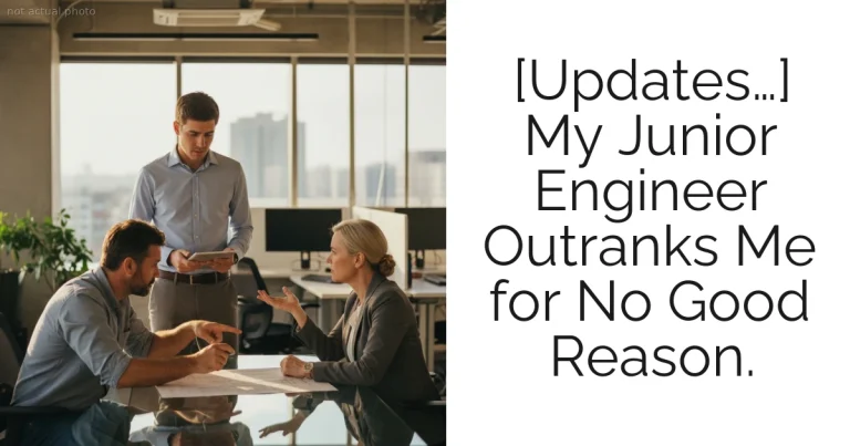 [Updates…] My Junior Engineer Outranks Me for No Good Reason.