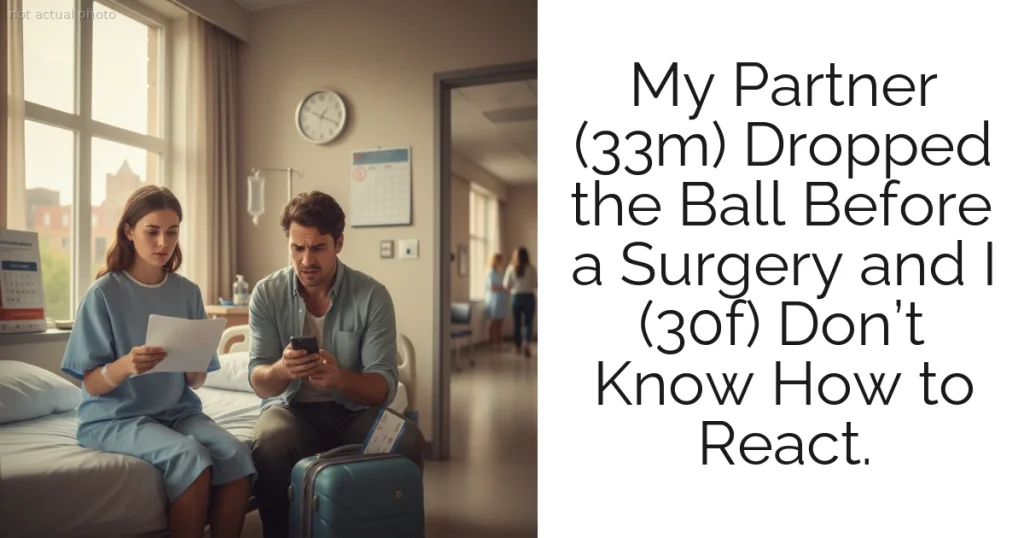 My Partner (33m) Dropped the Ball Before a Surgery and I (30f) Don’t Know How to React.
