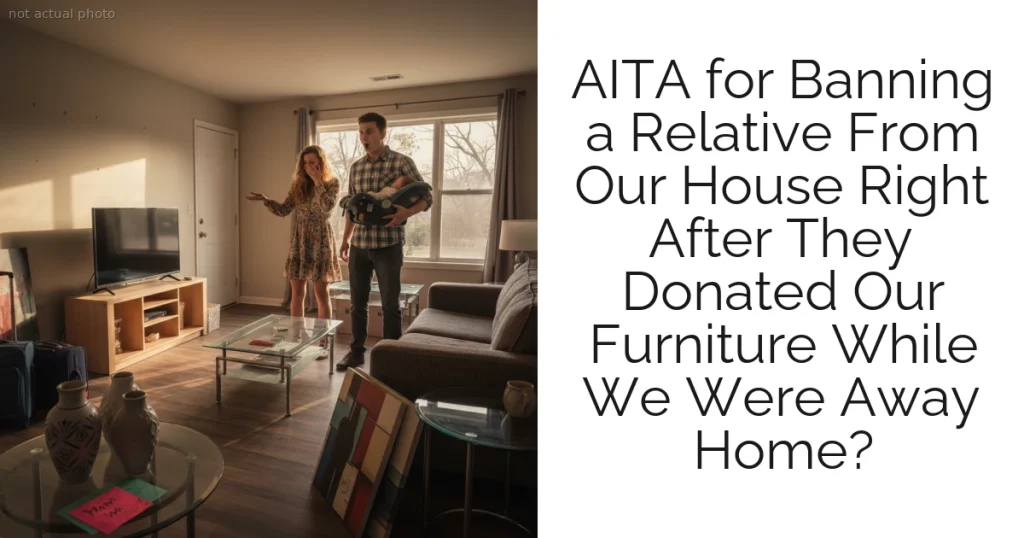 AITA for Banning a Relative From Our House Right After They Donated Our Furniture While We Were Away Home?