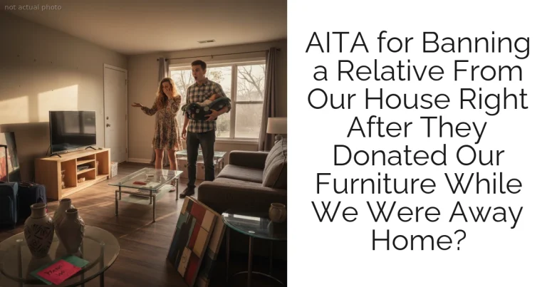 AITA for Banning a Relative From Our House Right After They Donated Our Furniture While We Were Away Home?