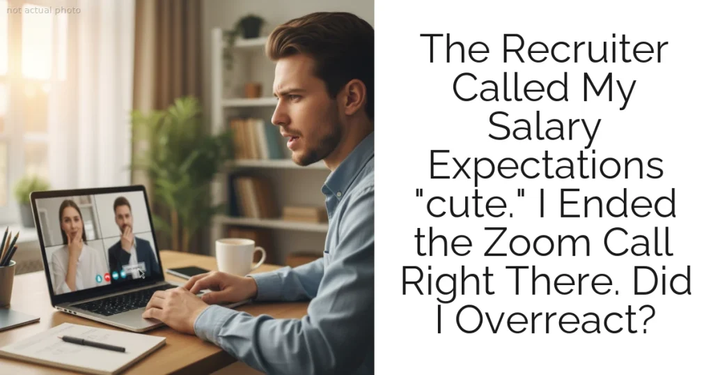 The Recruiter Called My Salary Expectations "cute." I Ended the Zoom Call Right There. Did I Overreact?