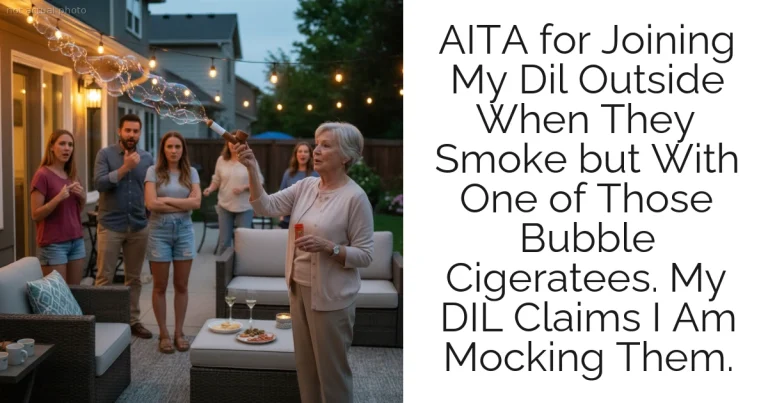 AITA for Joining My Dil Outside When They Smoke but With One of Those Bubble Cigeratees. My DIL Claims I Am Mocking Them.