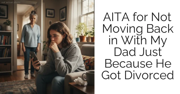 AITA for Not Moving Back in With My Dad Just Because He Got Divorced