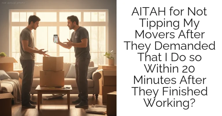 AITAH for Not Tipping My Movers After They Demanded That I Do so Within 20 Minutes After They Finished Working?