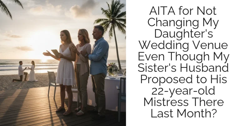 AITA for Not Changing My Daughter's Wedding Venue Even Though My Sister's Husband Proposed to His 22-year-old Mistress There Last Month?