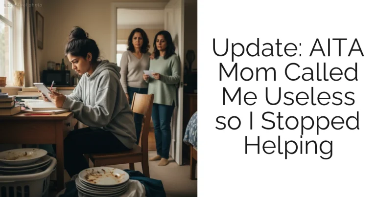 Update: AITA Mom Called Me Useless so I Stopped Helping
