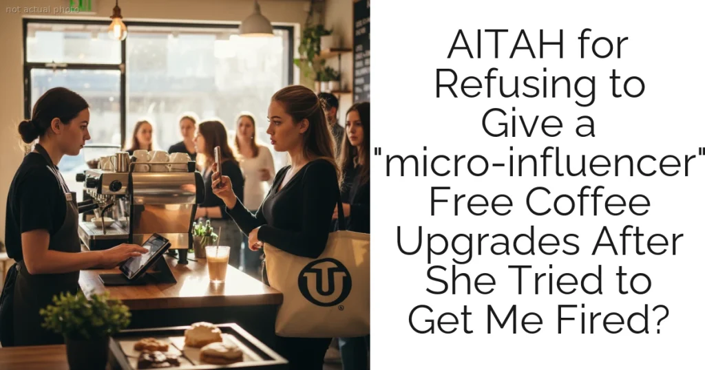 AITAH for Refusing to Give a "micro-influencer" Free Coffee Upgrades After She Tried to Get Me Fired?