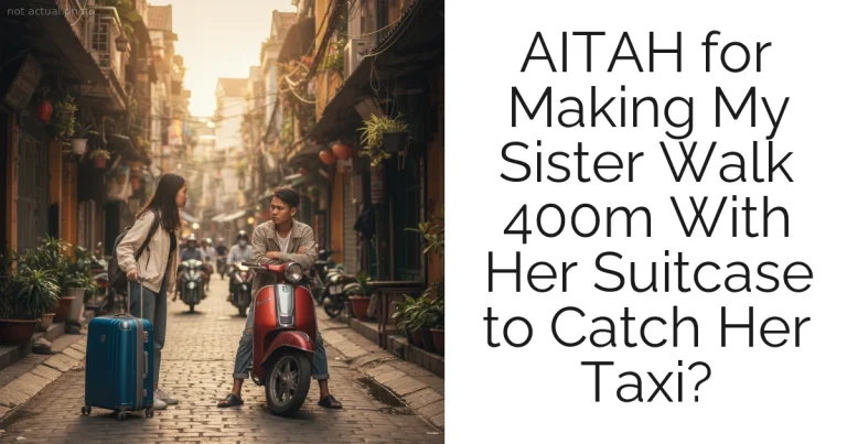 AITAH for Making My Sister Walk 400m With Her Suitcase to Catch Her Taxi?