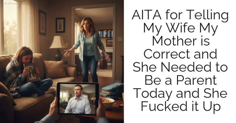 AITA for Telling My Wife My Mother is Correct and She Needed to Be a Parent Today and She Fucked it Up