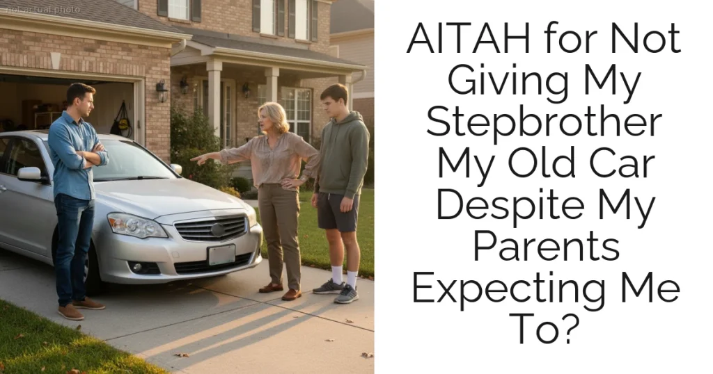 AITAH for Not Giving My Stepbrother My Old Car Despite My Parents Expecting Me To?