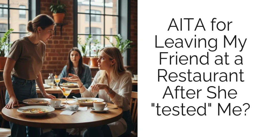 AITA for Leaving My Friend at a Restaurant After She "tested" Me?