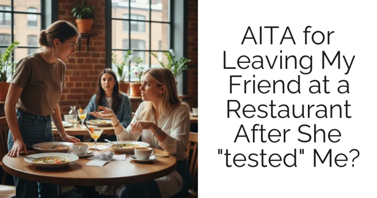 AITA for Leaving My Friend at a Restaurant After She "tested" Me?