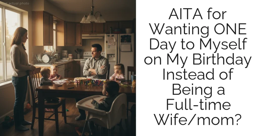 AITA for Wanting ONE Day to Myself on My Birthday Instead of Being a Full-time Wife/mom?