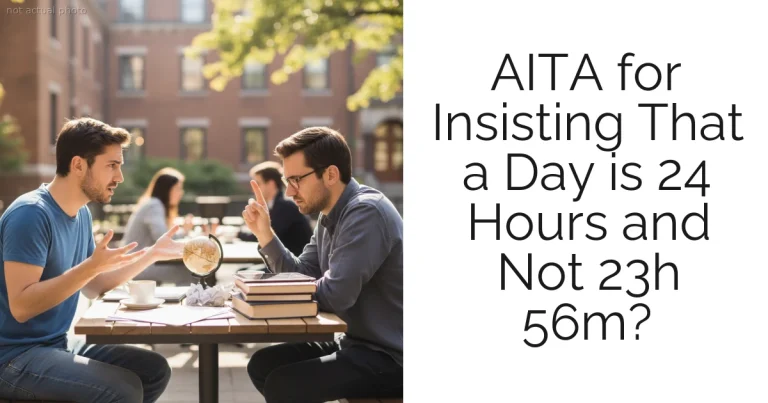 AITA for Insisting That a Day is 24 Hours and Not 23h 56m?