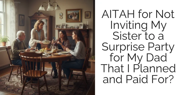 AITAH for Not Inviting My Sister to a Surprise Party for My Dad That I Planned and Paid For?