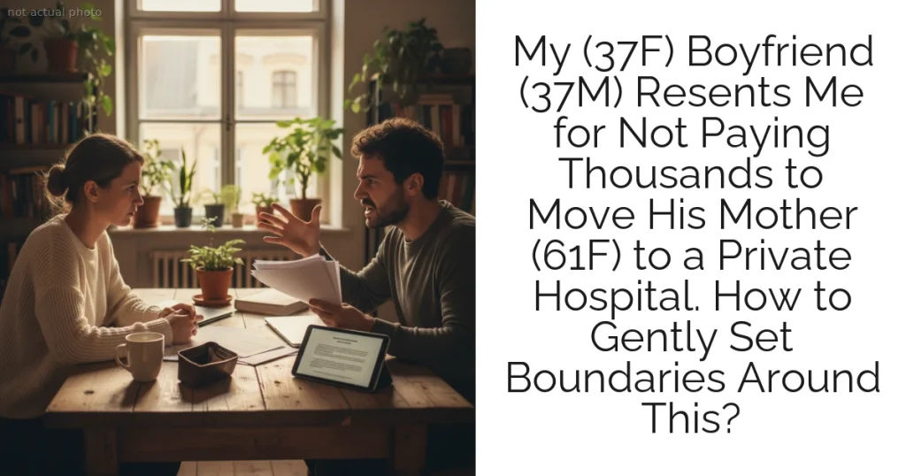 My (37F) Boyfriend (37M) Resents Me for Not Paying Thousands to Move His Mother (61F) to a Private Hospital. How to Gently Set Boundaries Around This?