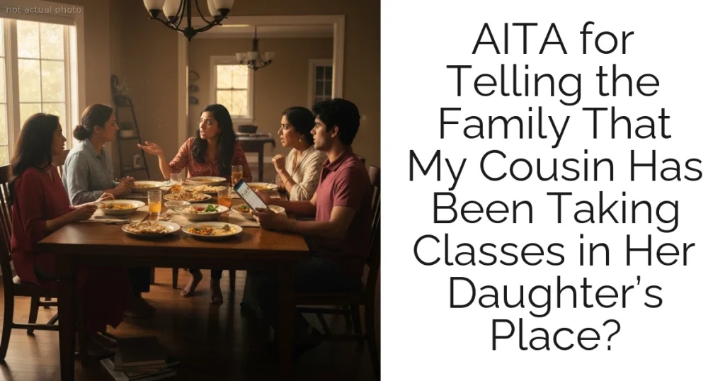 AITA for Telling the Family That My Cousin Has Been Taking Classes in Her Daughter’s Place?