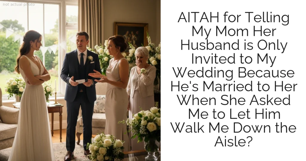 AITAH for Telling My Mom Her Husband is Only Invited to My Wedding Because He's Married to Her When She Asked Me to Let Him Walk Me Down the Aisle?