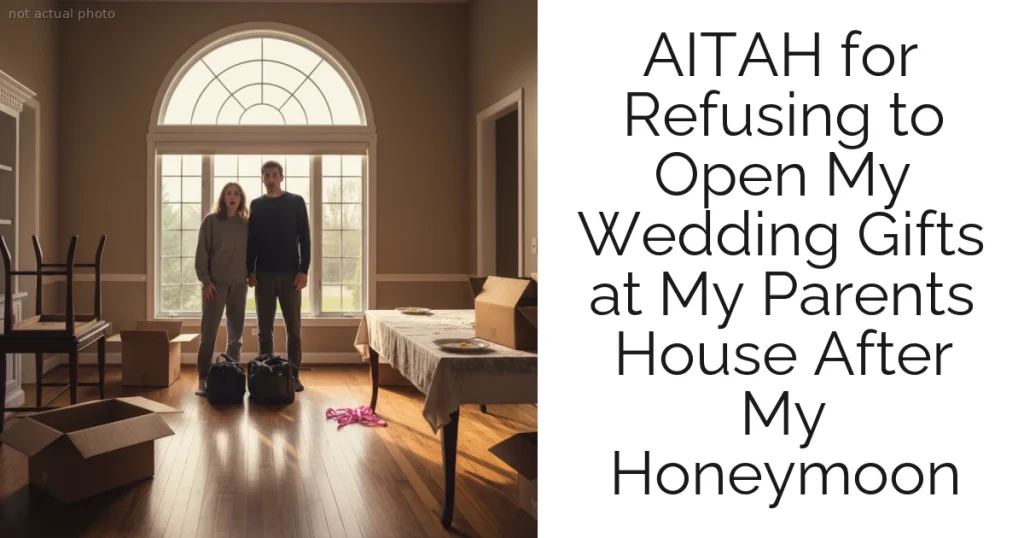 AITAH for Refusing to Open My Wedding Gifts at My Parents House After My Honeymoon