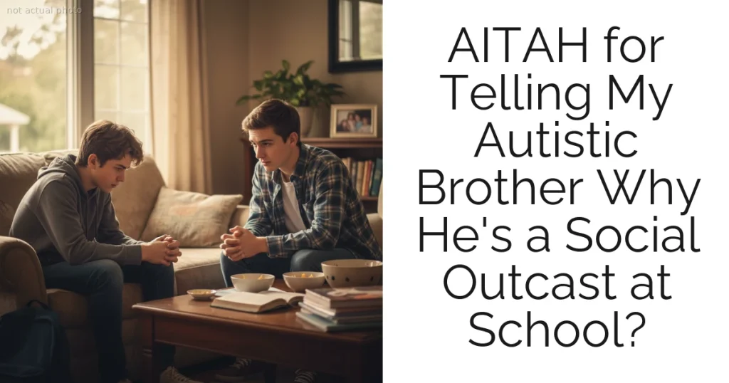 AITAH for Telling My Autistic Brother Why He's a Social Outcast at School?