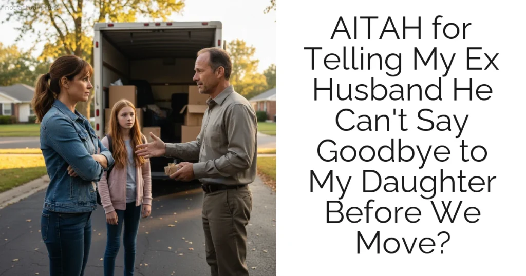 AITAH for Telling My Ex Husband He Can't Say Goodbye to My Daughter Before We Move?
