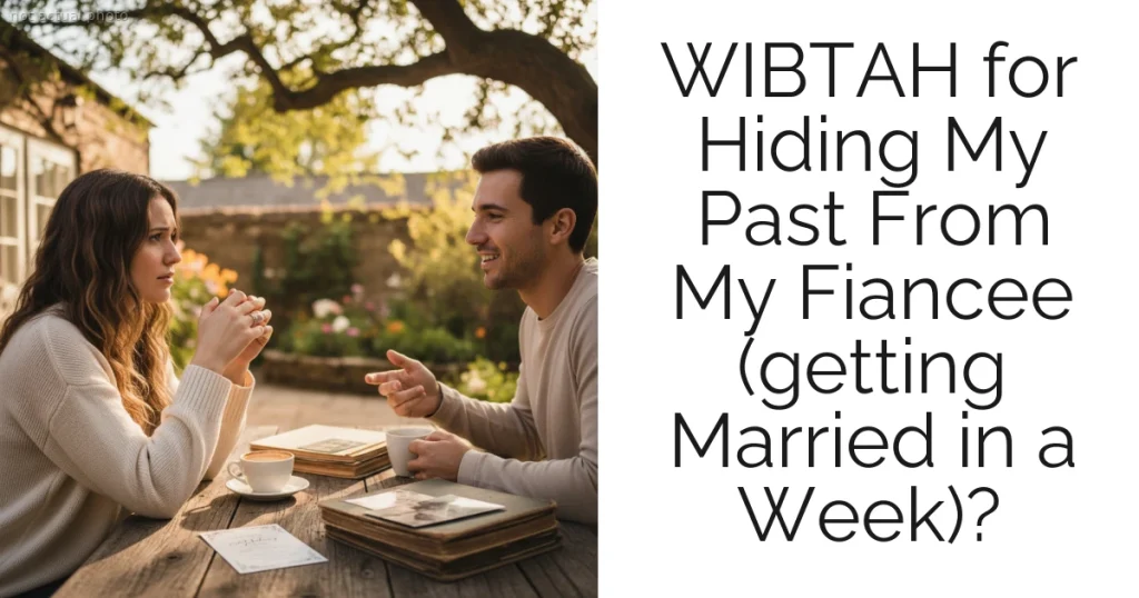 WIBTAH for Hiding My Past From My Fiancee (getting Married in a Week)?