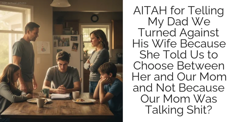 AITAH for Telling My Dad We Turned Against His Wife Because She Told Us to Choose Between Her and Our Mom and Not Because Our Mom Was Talking Shit?