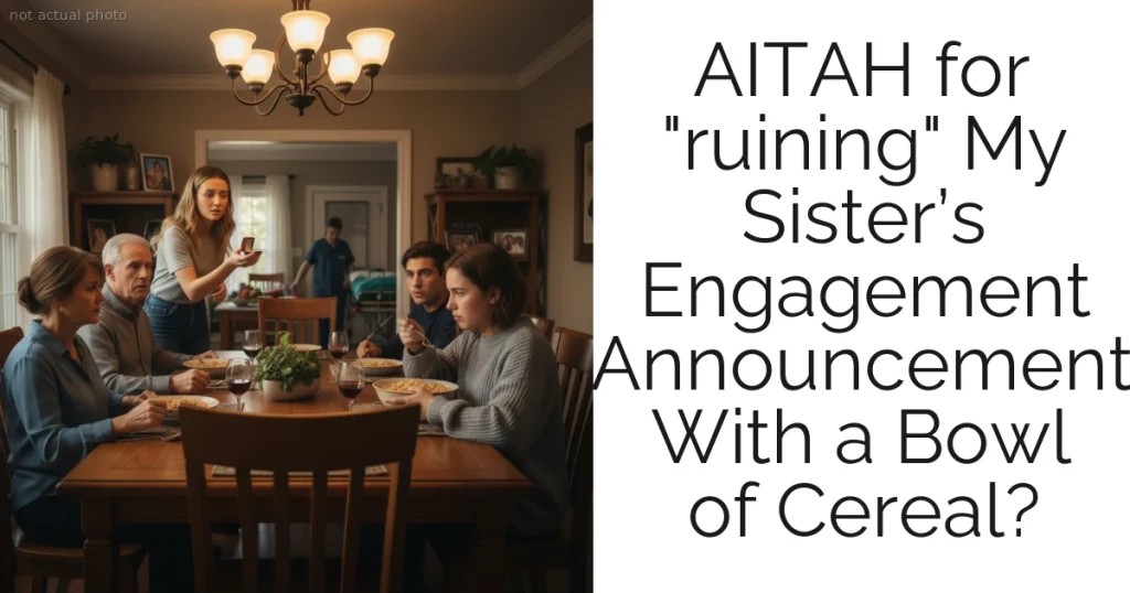 AITAH for "ruining" My Sister’s Engagement Announcement With a Bowl of Cereal?