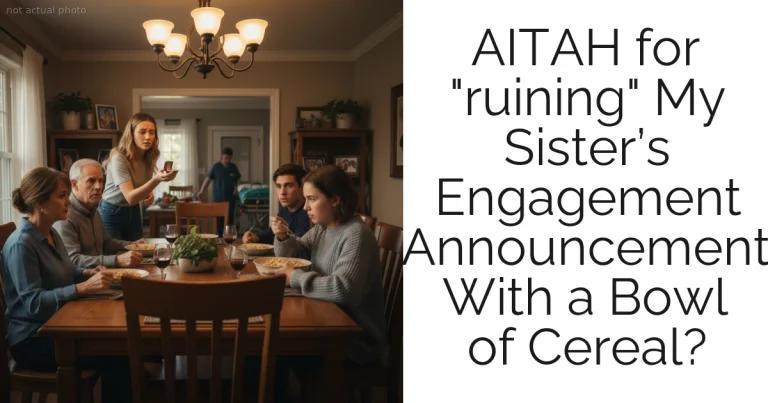 AITAH for "ruining" My Sister’s Engagement Announcement With a Bowl of Cereal?