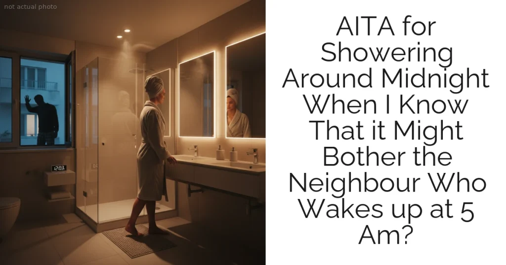AITA for Showering Around Midnight When I Know That it Might Bother the Neighbour Who Wakes up at 5 Am?