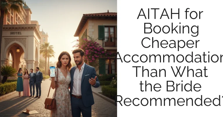 AITAH for Booking Cheaper Accommodation Than What the Bride Recommended?