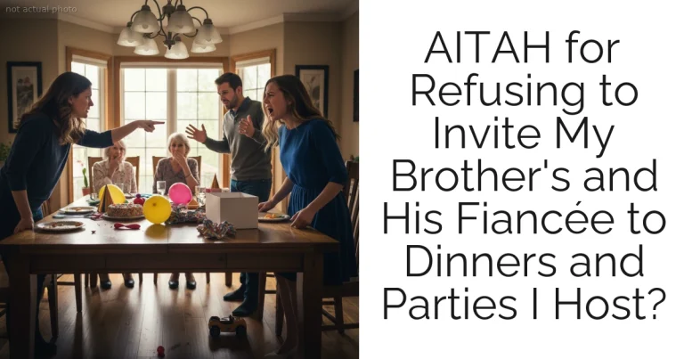 AITAH for Refusing to Invite My Brother's and His Fiancée to Dinners and Parties I Host?