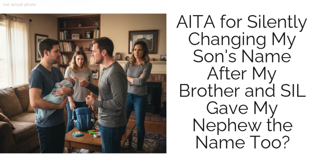 AITA for Silently Changing My Son's Name After My Brother and SIL Gave My Nephew the Name Too?