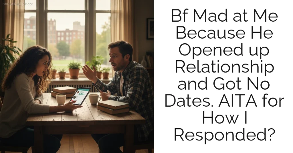 Bf Mad at Me Because He Opened up Relationship and Got No Dates. AITA for How I Responded?