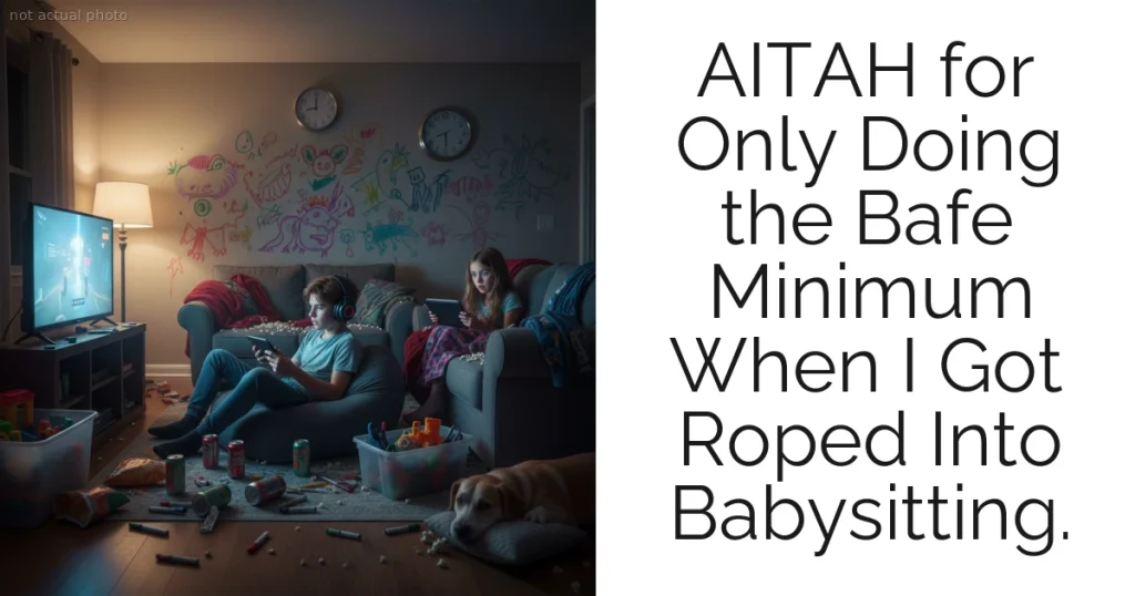 AITAH for Only Doing the Bafe Minimum When I Got Roped Into Babysitting.