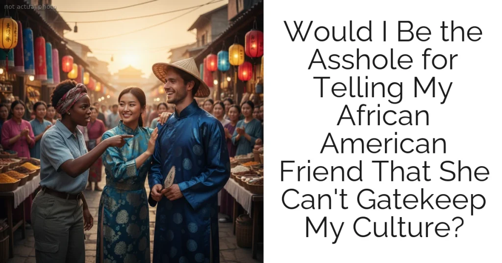 Would I Be the Asshole for Telling My African American Friend That She Can't Gatekeep My Culture?